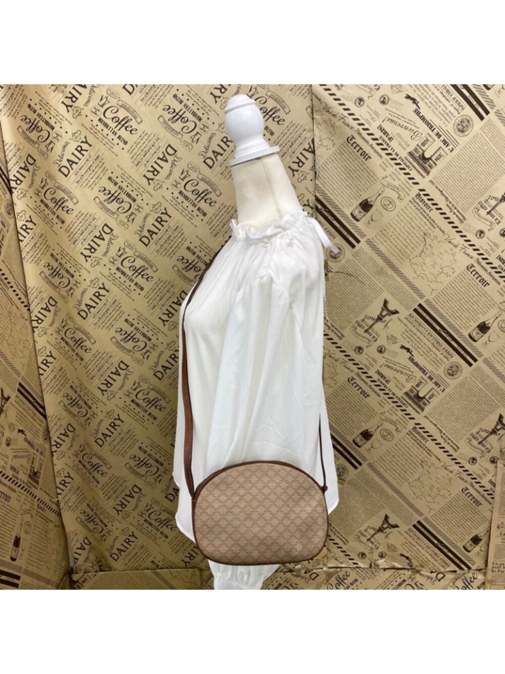 Celine Shoulder Bag Pochette White Macadam Travel - Picture 3 of 15